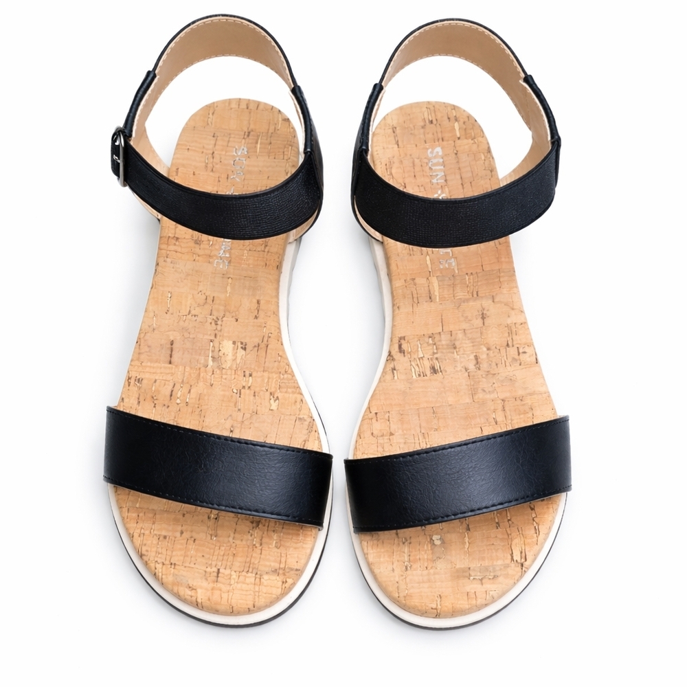 Sun + Stone Womens Melanyy Slip On Open Toe Wedge Sandals Size 5